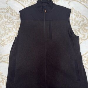 Men’s Fleece-Lined Black Softshell Vest - George Brand Zip-Up Sleeveless Jacket